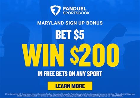 FanDuel Maryland: Bet $5 Get $150 Sportsbook Signup Offer.